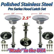 Hood Latch Push Button Hood Pins Black 2.5" Quic-Latch Hood Pin Locks USA