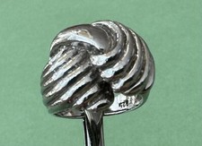 Chunky Vintage Swirled Knot Dome Signed NF 925 Sterling Silver Size 6 Ring