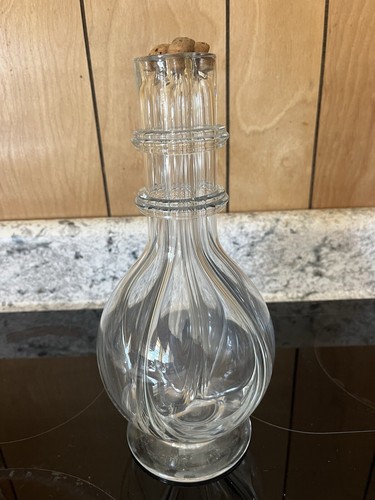 Vintage 4 Chamber Oil Wine Liquor Whiskey Crystal Glass Decanter 11” Czech - Picture 3 of 6