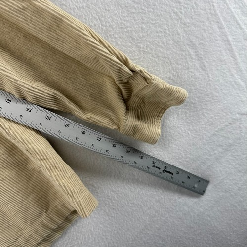 H&M Jacket Men's Medium Tan Beige Brown Corduroy Zip Pockets Boxy Collared - Picture 5 of 9