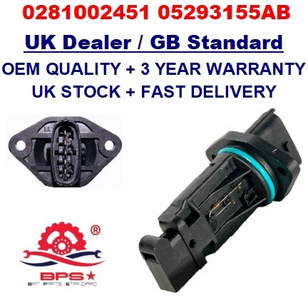 Mass Air Flow meter Sensor 0281002451 05293155AB OEM for CHRYSLER VOYAGER - 第 1/11 張圖片