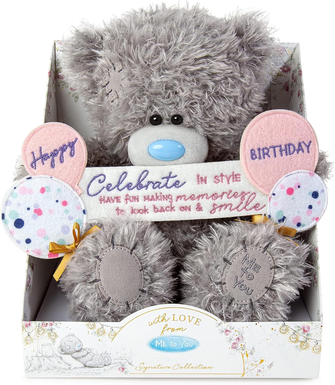 Me To You Bear Happy Birthday Plush - Grey - Image 4