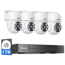 Wired CCTV Security Camera System Outdoor, 8 Channel 5MP DVR with 4x PT