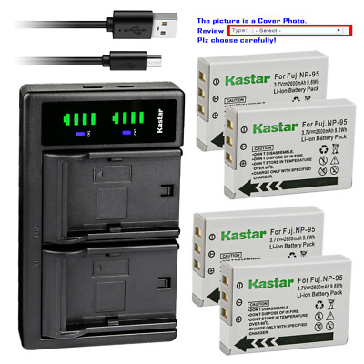 Kastar Battery LTD2 Charger for Fujifilm NP-95 BC-65N & Fuji FinePix REAL 3D W1