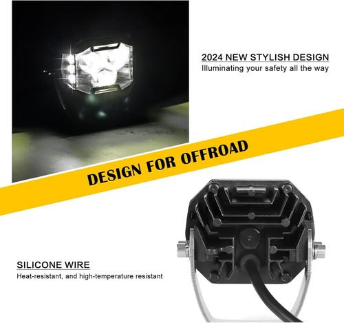 Luz de trabajo LED de 3 pulgadas cubo lateral inundación todoterreno lámpara antiniebla conducción ATV 4x4 cápsulas 2 un. - Imagen 10 de 19