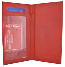 Genuine Leather PLAIN Checkbook Cover Red NEW  