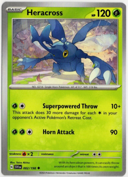 Pokemon - Scarlet & Violet Base Set - 002/198 Heracross - NM/M