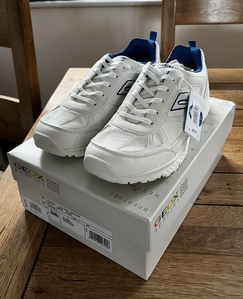 Geox white & blue BNWT and box size uk 5 | eBay