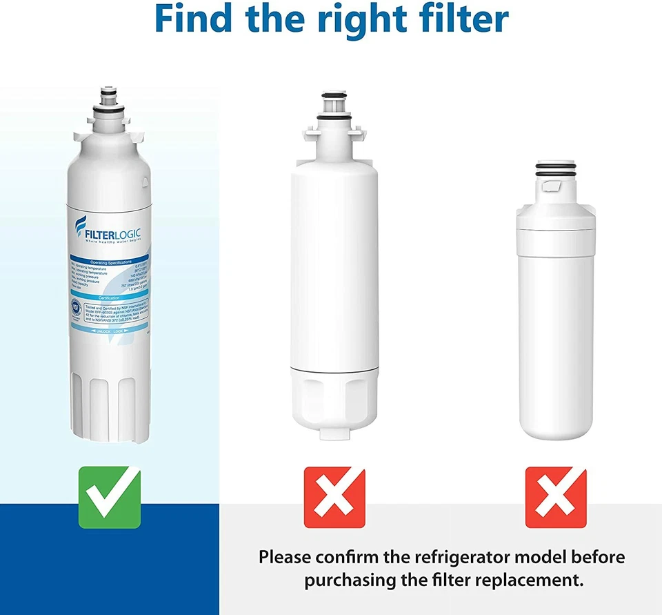 FilterLogic ADQ73613401 Refrigerator Water Filter, Replacement for LG® LT800P® - Image 2 of 4