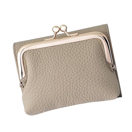 Short Wallet Holder for Women Kiss Lock Coin Pocket PU Leather Purse - Bild 11 von 14