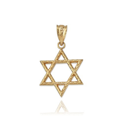 Gold Star of David Charm Necklace - Picture 11 of 21