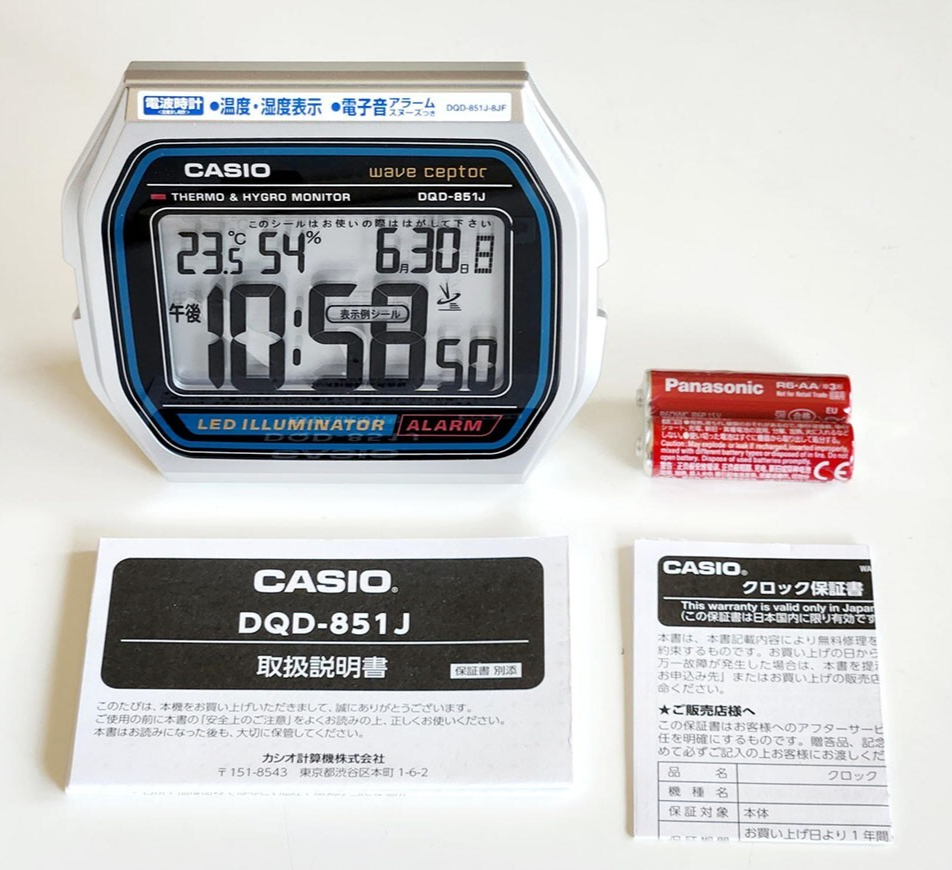 カシオ 電波置時計 DQD-851J-8JF 新品未使用品　casio CASIO カシオ 電波目覚まし時計・置時計 デジタル 温度湿度計