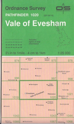 Ordnance Survey (OS) 1:25,000 Pathfinder Map Sheet SP 04/14 Vale of Evesham