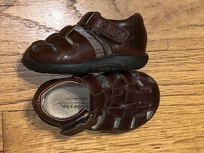 Stride Rite Harper Brown Leather Fisherman Sandals Size 3
