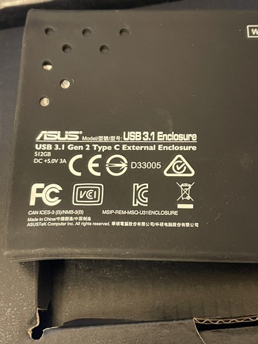 ASUS USB 3.1 ENCLOSURE 3.1 GEN 2 TYPE-C EXTERNAL ENCLOSURE - Picture 4 of 6