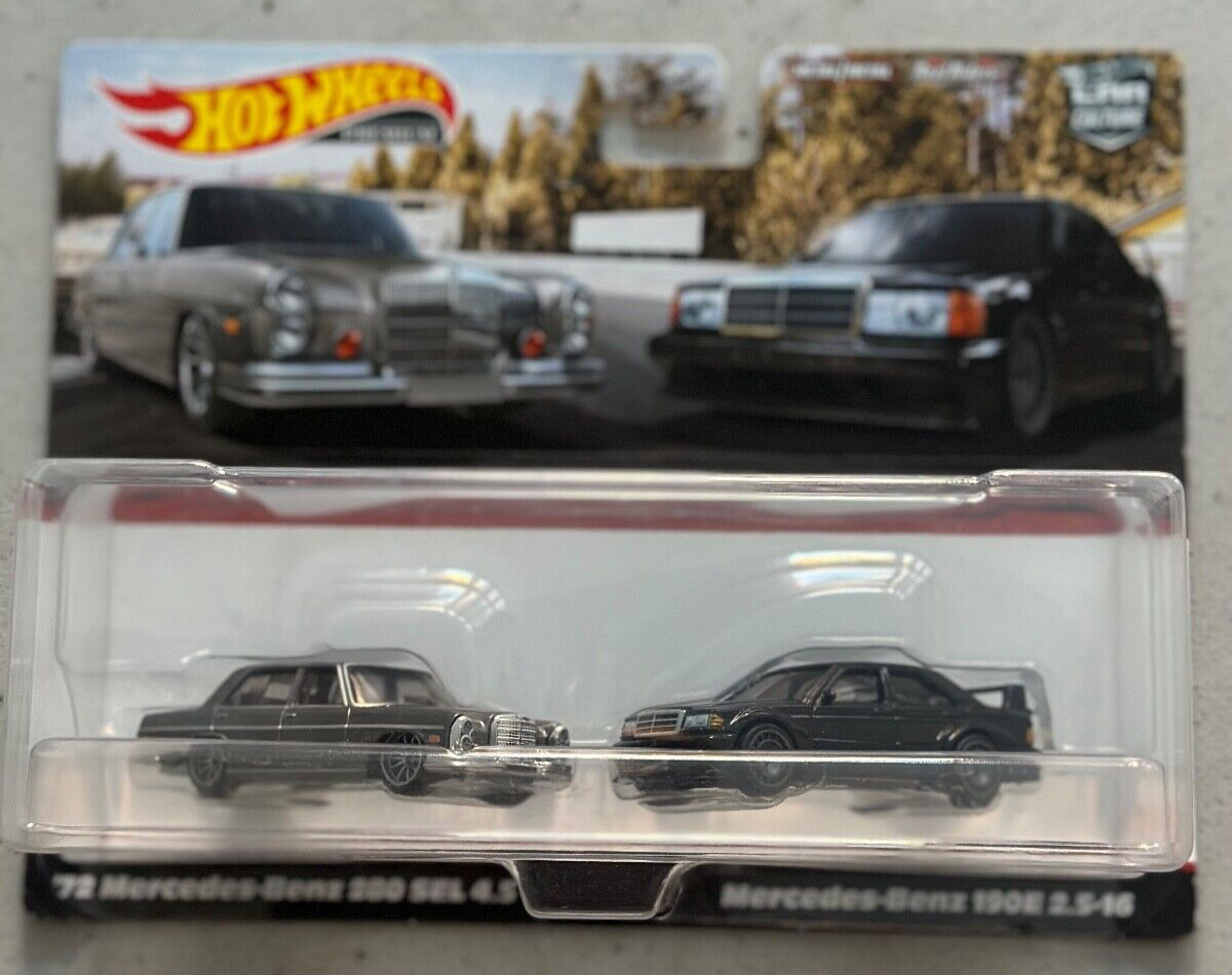 Hot Wheels Twin Set 72 MERCEDES BENZ 280 SEL 4.5 & 190 E 2.5