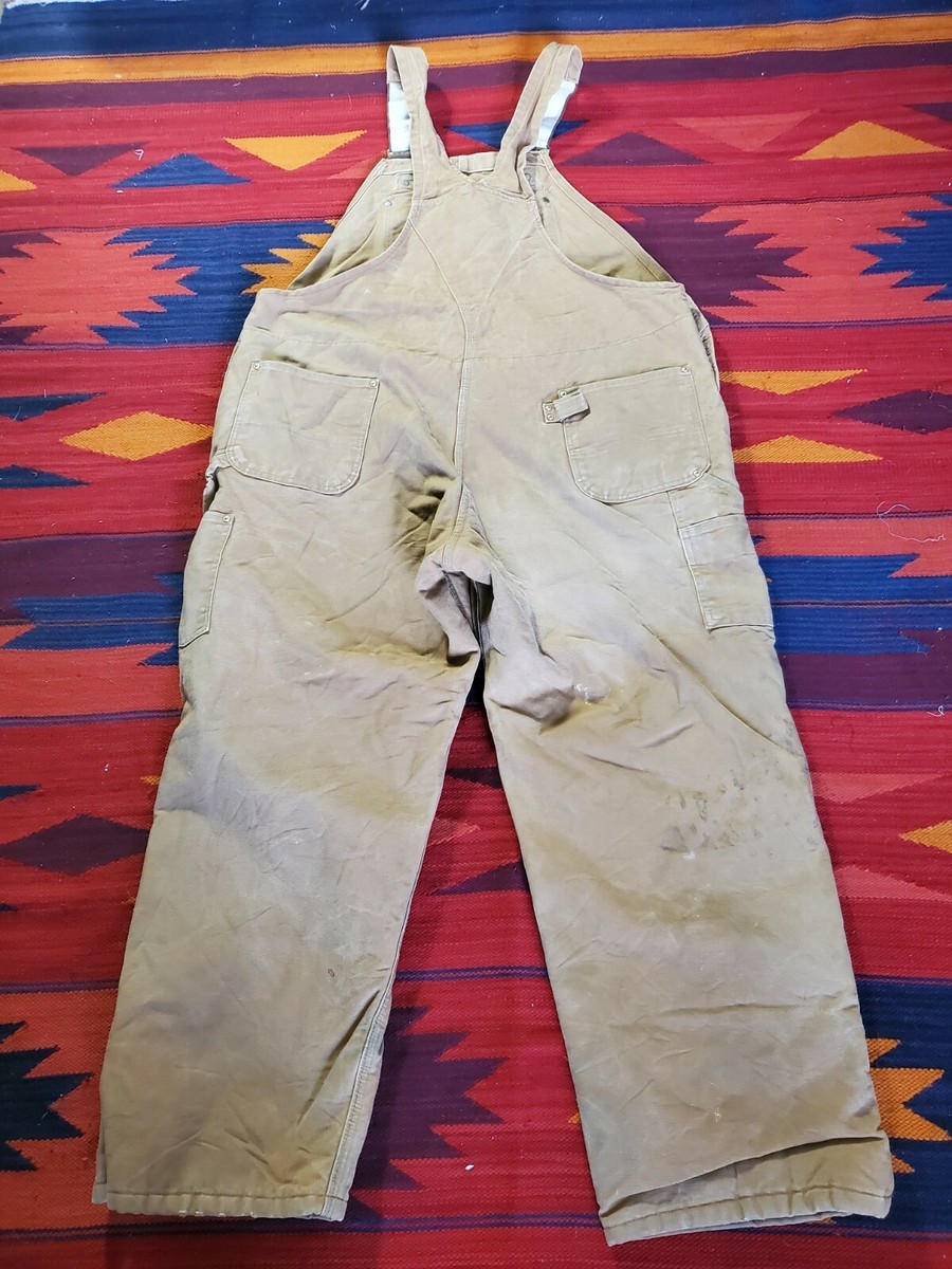 Vintage Carhartt Union USA Overalls Lined Duck Bib Double Knee R02