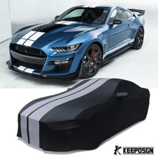 Satin Car Cover Indoor Dustproof Gray-stripe For Ford Mustang Shelby Gt500 S550