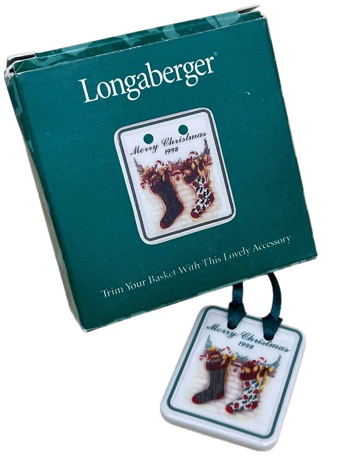 Longaberger Baskets 1998 Merry Christmas Tie On
