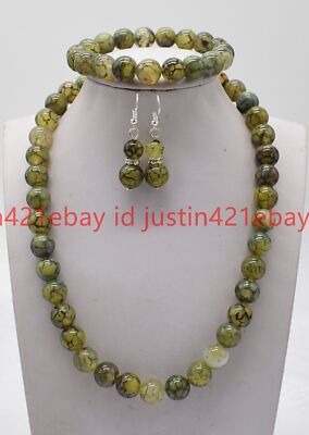 Natural 8mm Multicolor Gemstone Round Beads Necklace Bracelet Earrings Set AAA