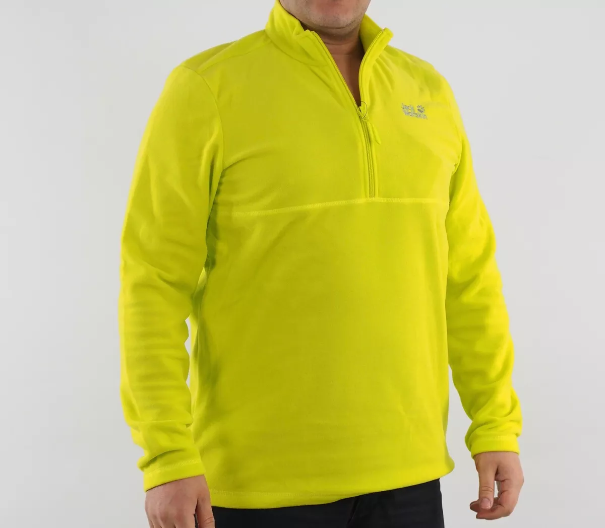 Mens Jack Wolfskin 1704141 Flashing Green Gecko Half Zip Warm
