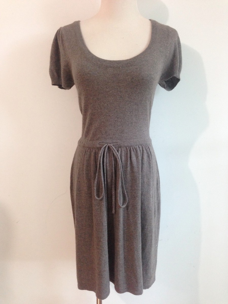 bcbg grey sweater dress Bcbg Max Azria BCBGMaxazria Long Sleeve Sweater Dress in Grey & Black combo  colorblock Cotton Modal ref.709114