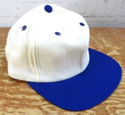 Vintage Stevens Baseball Cap trucker hat White blue Size Medium NOS