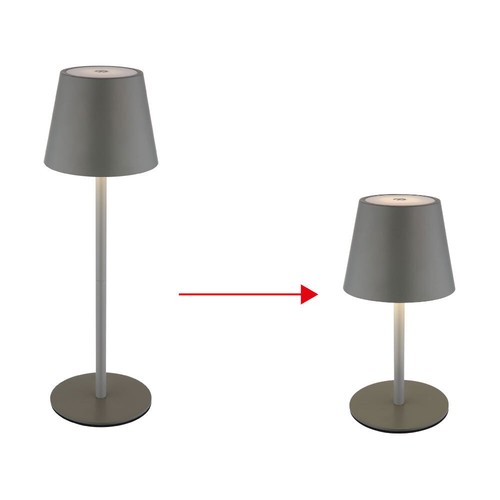 Außenlampe Tischleuchte Flaschenaufsatz LED Touchdimmer grau opal USB Akku CCT - Bild 9 von 12