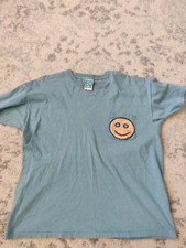 VTG Beach Blvd Happy Face Blue Pocket Tshirt sz L single stitch made in usa
