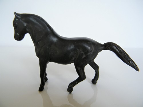 Antique Cast Metal Horse Figurine Standing Horse Metal Small Figurine Equestrian - Picture 5 of 10