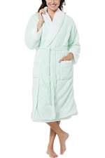 Warm  Cozy Women's Plush-to-Sherpa Robe Lime
