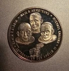 Switzerland Apollo 11 Crew First Landing 1969 Silver .900 Medal Armstrong Aldrin