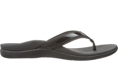 Vionic Sandal Tide Black Patent Sandal Flip Flip Womens 12 Arch Support New - Picture 5 of 7