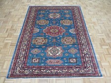 5'10 x 7'8 Hand Knotted Blue Fine Kazak Geometric Oriental Rug G11081
