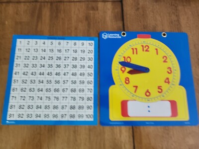 Learning Resources Write & Wipe Demonstration ClockAnd Hundred Board