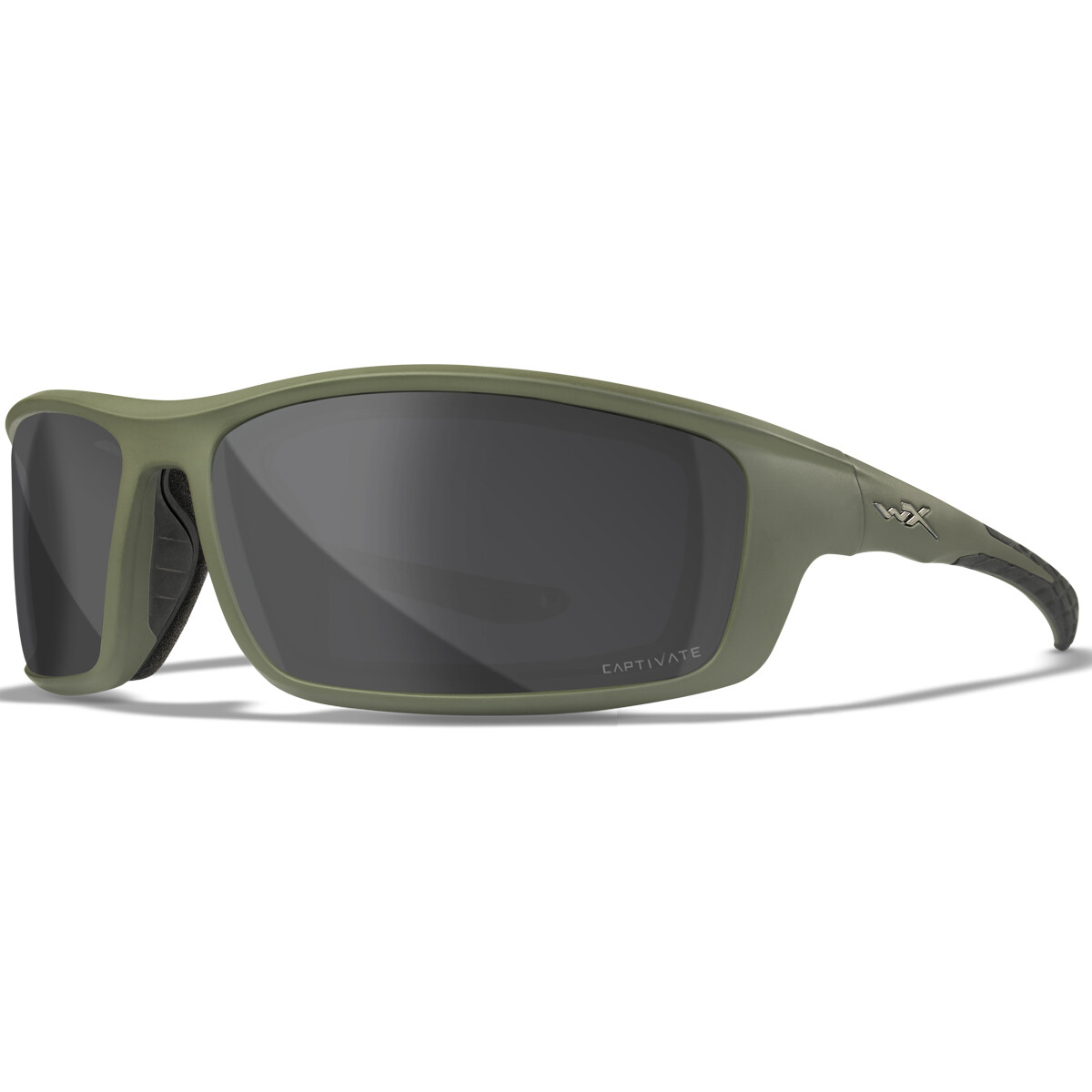Gafas Wiley X WX Grid Captivate Lentes Espejadas Gris Polarizadas Montura Verde