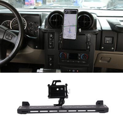 Black Central Control Multifunctional Phone Holder Trim For Hummer H2 2003-07 US