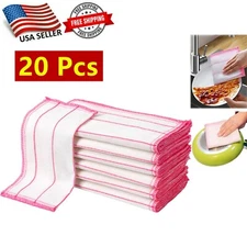 20Pc Natural Wood Fiber Cleaning Cloth Odor Free Dish Cloth Reusable Dish Towel