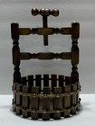 Vintage Wooden Wishing Well Nut Bowl with Built-In Screw Nutcracker 70’s Decor