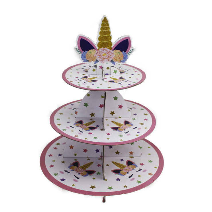 NEU 3 Ebenen Kinder Party Cupcake Ständer Muffin Halter Karton Kuchenständer Prinzessin