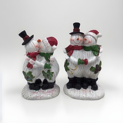 Young s Inc Resin Snowman Couple Figurines 2 Piece 91489