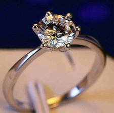 Solitaire Moissanite Engagement Adjustable Ring