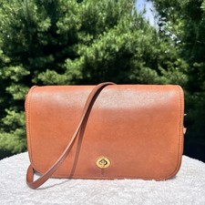 Vintage Coach Convertible Clutch Saddle Leather USA Turnlock Shoulder Bag