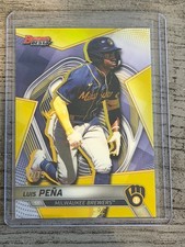 2025 Bowmans Best Yellow Refractor Luis Pena COLOR MATCH /75
