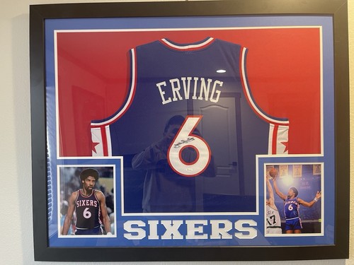Julius Erving Signed Framed Philadelphia Jersey Auto JSA Certified - Picture 1 of 5