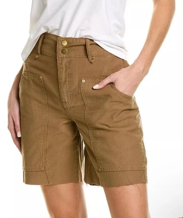 Pantalón Corto Utilitario Frame Denim Twisted en Washed Desert Talla 28 Dobladillo Crudo Colores Otoño Foto 2 de 4