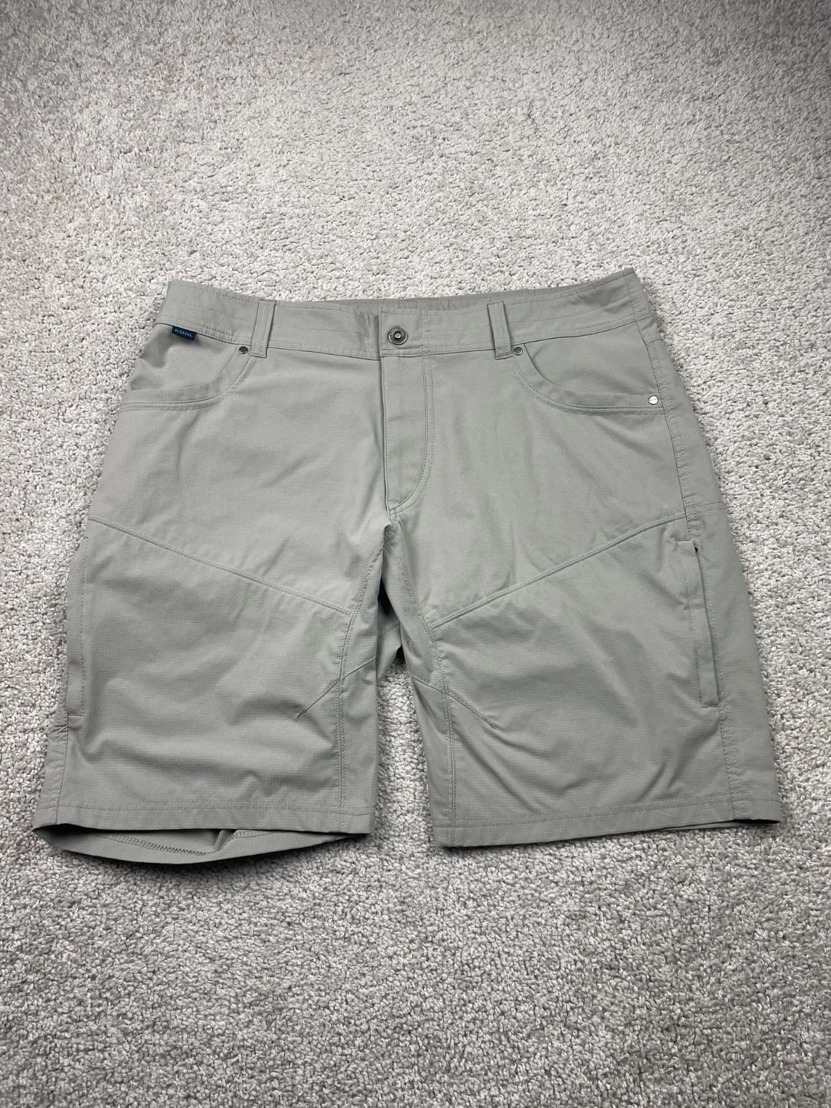 Kuhl Silencr Shorts Men’s 38 Beige Kargo Hiking Outdoor Ripstop 10" Inseam