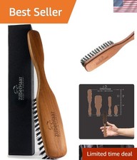 Long Boar Bristle Beard Brush - Exfoliating  Conditioning for Healthy Beards