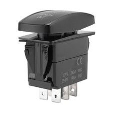 2X(7Pin Momentary Rocker Winch In Winch Out 12V -ON LED Light green8774