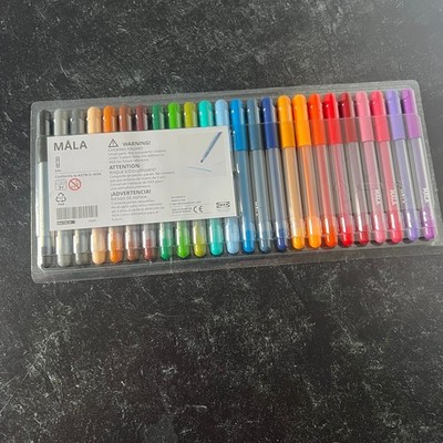 IKEA MÅLA Felt-Tip Pen, Mixed Colors, Pack of 24 (New and Sealed). 004.776.10